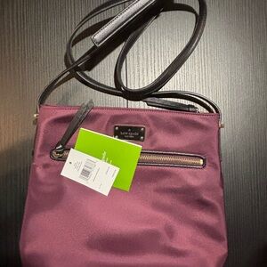 Kate Spade Deep Plum Dessi Wilson Road.  Nylon with gold hardware.